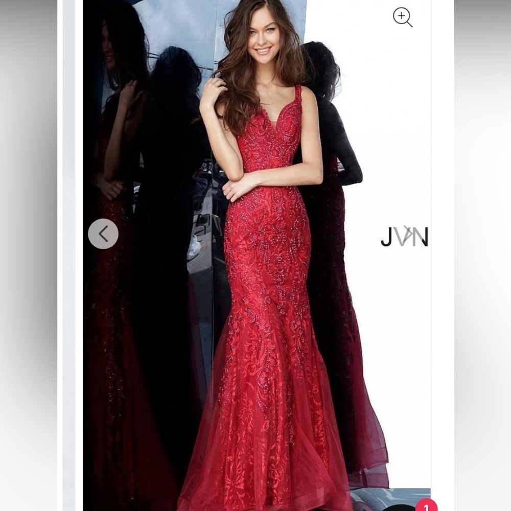NEW NWT Wine Jovani 02319 Long Mermaid Prom Gown - Picture 5 of 7